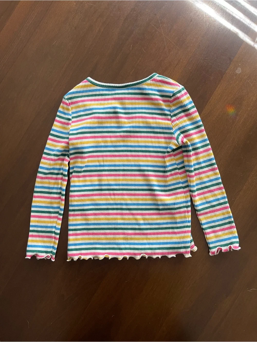 Old Navy Multicolor Striped Ribbed Long-Sleeve Tee